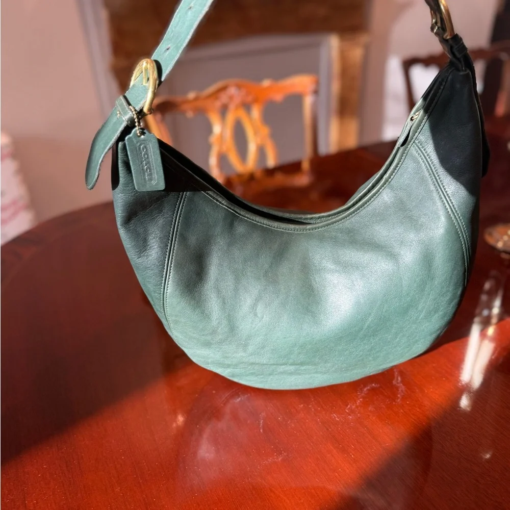 STUNNING extremely rare green Coach Wooster handbag 4142